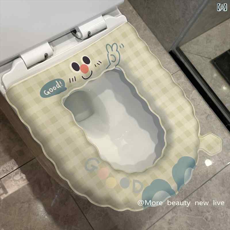 トイレマットカバー 防水 トイレ マット EVA 洗える 4 シーズン ユニバーサルトイレ シート カバー 家..