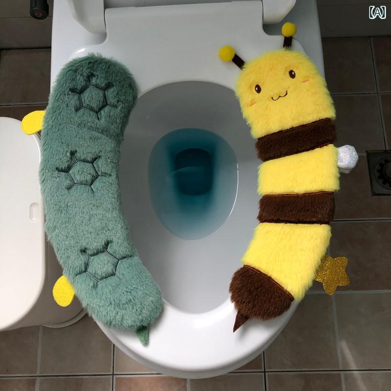 トイレマットカバー フリー サイズ 2 ピース トイレ ガスケット 冬用 ふわふわ 暖かい カバー シート ..