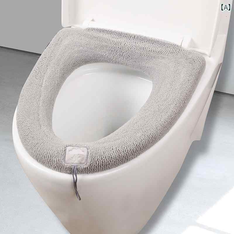 トイレマットカバー トイレ シート クッション カバー 冬用 厚手 ジッパー 付き 家庭用 ソフト ワッシ..