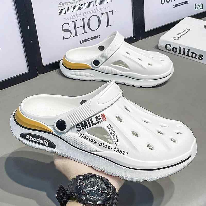 健康サンダル メンズ ホール シューズ 夏の アウトドアウェア 二 重 目的の つま先 閉じ スリッパ 滑り止めと 防臭 アウトドア スポーツ ビーチ サンダル