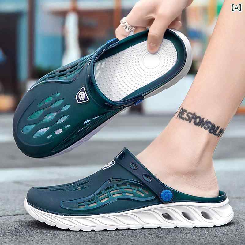 健康サンダル ホール シューズ メンズ 夏 アウトドアウェア 二 重 目的 防臭 滑り止め ソフト ソール サンダル ベトナム 包 頭 アウトドア ビーチ スリッパ