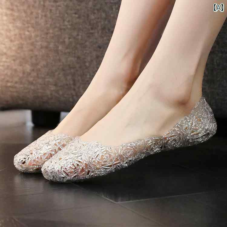 健康サンダル 良い 彼女を 送る 東南 アジア タイ 夏 フラット サンダル 女性用 穴 靴 クリスタル プラスチック ゼリー