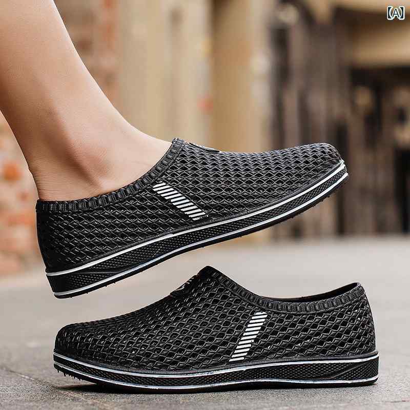 健康サンダル ワークシューズ メンズ サマー ホール シューズ 韓国 サンダル 男子 学生 厚底 滑り止め 旅行 通気性 カジュアル ビーチ