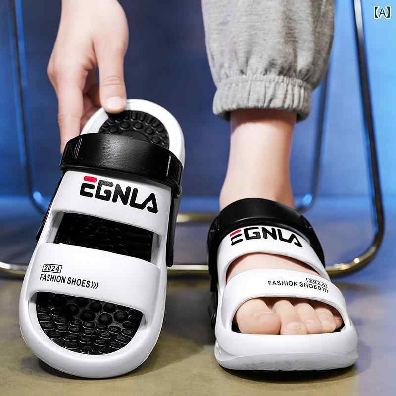 健康サンダル 夏の 男性用 フットマッサージ プティ アン スリッパ 滑り止めと 防臭 運転に 使用 でき 屋外で 着用 できる メンズ 二 重 目的 ビーチ サンダル