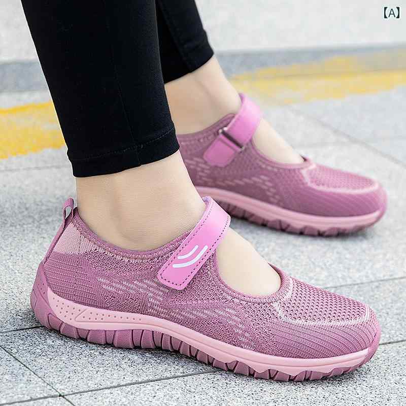 健康サンダル 夏に 履き 心地の 良い 女性用 高齢者 靴 向け マザーズ シューズや サンダル 柔らかい 底の ウォーキング シューズ レジャー用の 滑り止め 付き 布