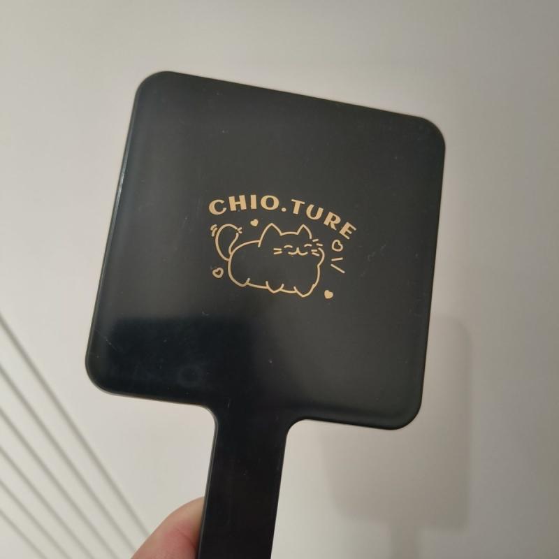 手鏡 コンパクト Zhiyouquan スタイル シンプル ブラックゴールド ハンドル ミラー 高度な 便利な 化粧 鏡 小さい ハンドヘルド