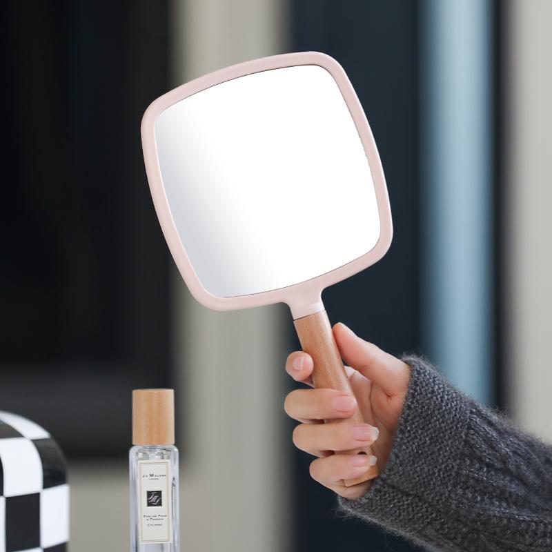 手鏡 コンパクト ハンドル ミラー 手持ち 式 化粧 鏡 美容院 持ち 運び 可能 小型