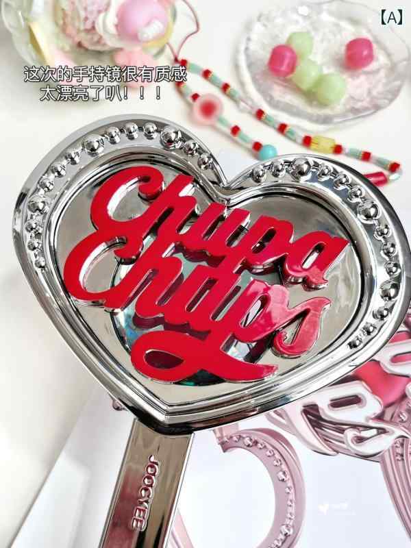 手鏡 コンパクト Joocyee 発酵 カラーパール パール ジョイント ハンドミラー ピンク パワー 周囲 メイク ツール ポータブル 小型 ミラー