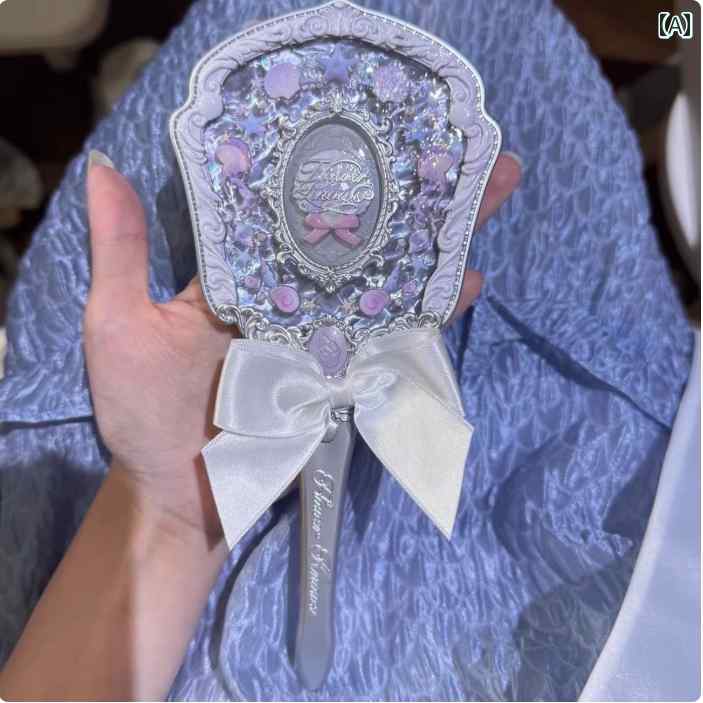 手鏡 コンパクト Huazhixiaoの パール シェル オーシャン ハンドヘルド ストロベリー キューピッド ミラー高 価値 プリンセス スタイル メイクアップミラー