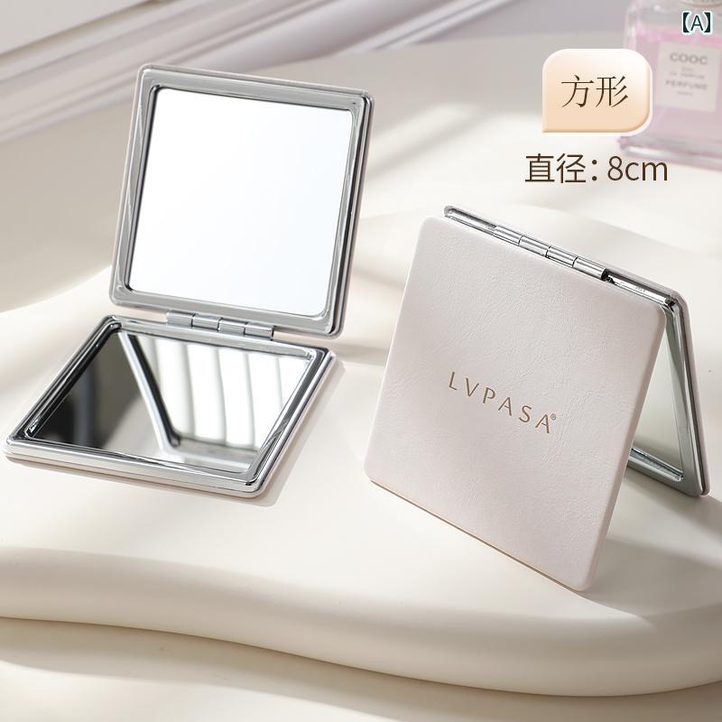 手鏡 コンパクト 女性用 両面 小型 ミラー 携帯用 化粧 鏡 精巧 男性用 落下 防止 ポケット 折りたたみ 式 ミニ ハンドヘルド ラウンド