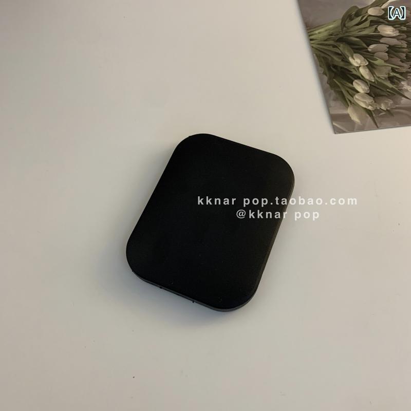 手鏡 コンパクト 小さい 櫛 付き 正方形の ミラー ポータブル ソリッドカラー シンプル 学生の高 解像度 ハンドヘルド 折りたたみ 化粧 鏡