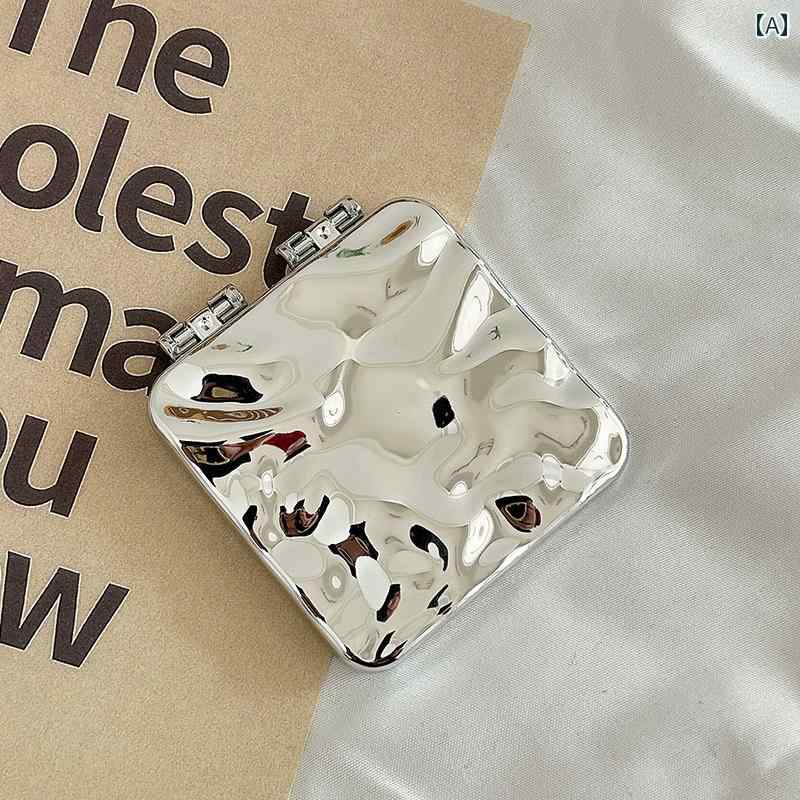 手鏡 コンパクト シンプル 小型 ミラー 女性用 持ち 運びに 便利な 折りたたみ 式 両面 学生用 手持ち ..