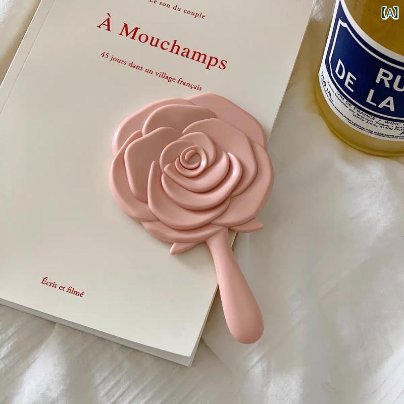 手鏡 コンパクト 女王の 日 私の 家族への 結婚 祝い ウェディング ミラー バラの 化粧 鏡 花嫁 介 添 人用 携帯用 手 お土産