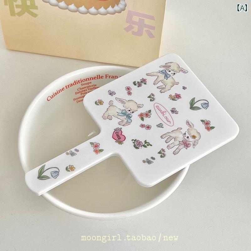 手鏡 コンパクト の Yuqiao ラム ハンドヘルド メイクアップミラーは 持ち 運び 可能で バッグに 入れ..