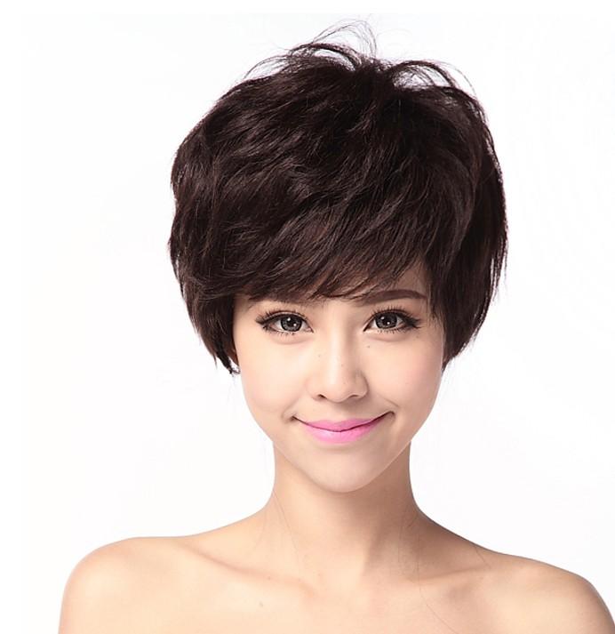 女性用 かつら エッジ レディース ウィッグ ボボ ヘッド ふわふわ 少し カール パーマ 春 商品 美人 母