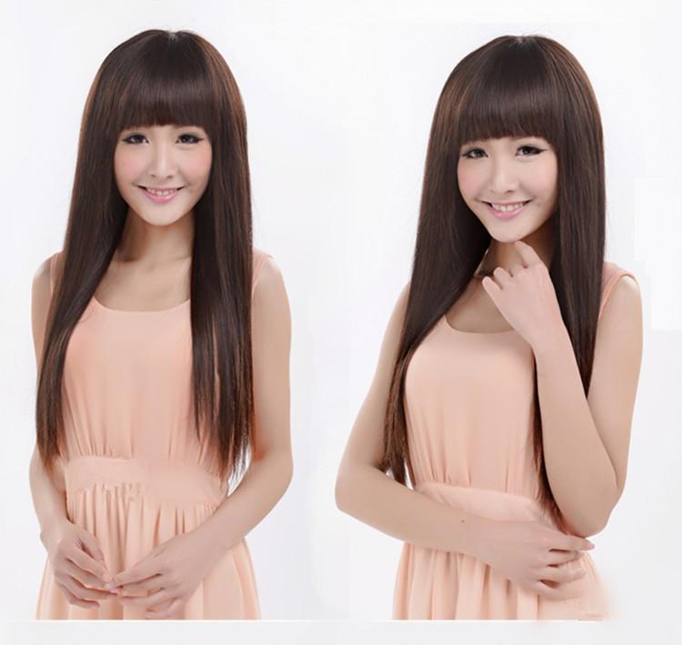 女性用 かつら 韓国 かわいい ふわふわの非 主流の レディース 長い ストレート ヘアウィッグ ストレー..