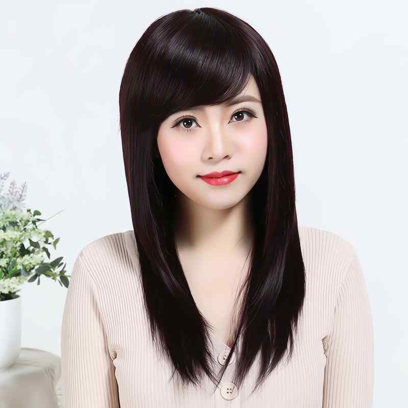 女性用 かつら 女性用 ウィッグ ロング ストレート ヘア フル ヘッドの リアルな レディース 中年 高齢..