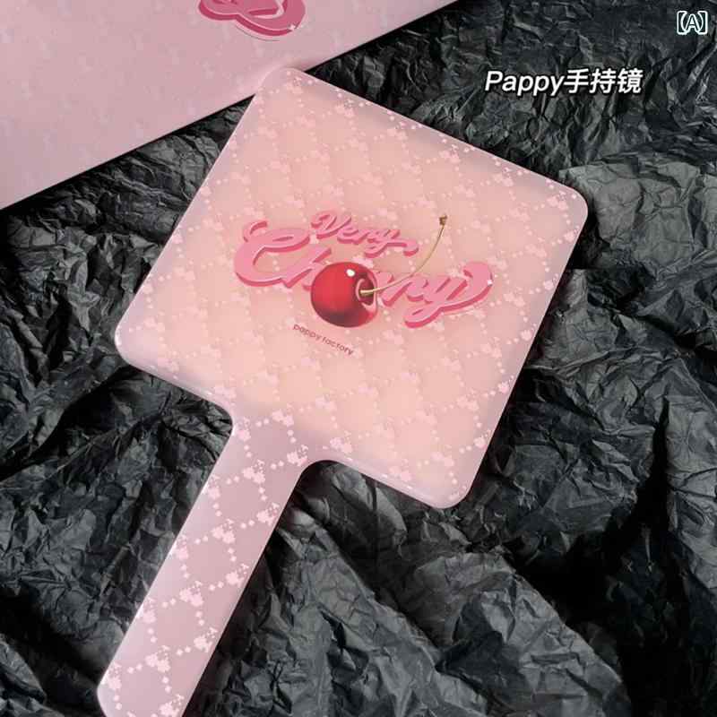 手鏡 コンパクト 魔法の 鏡を チェック パピー チェリー メイクアップミラー