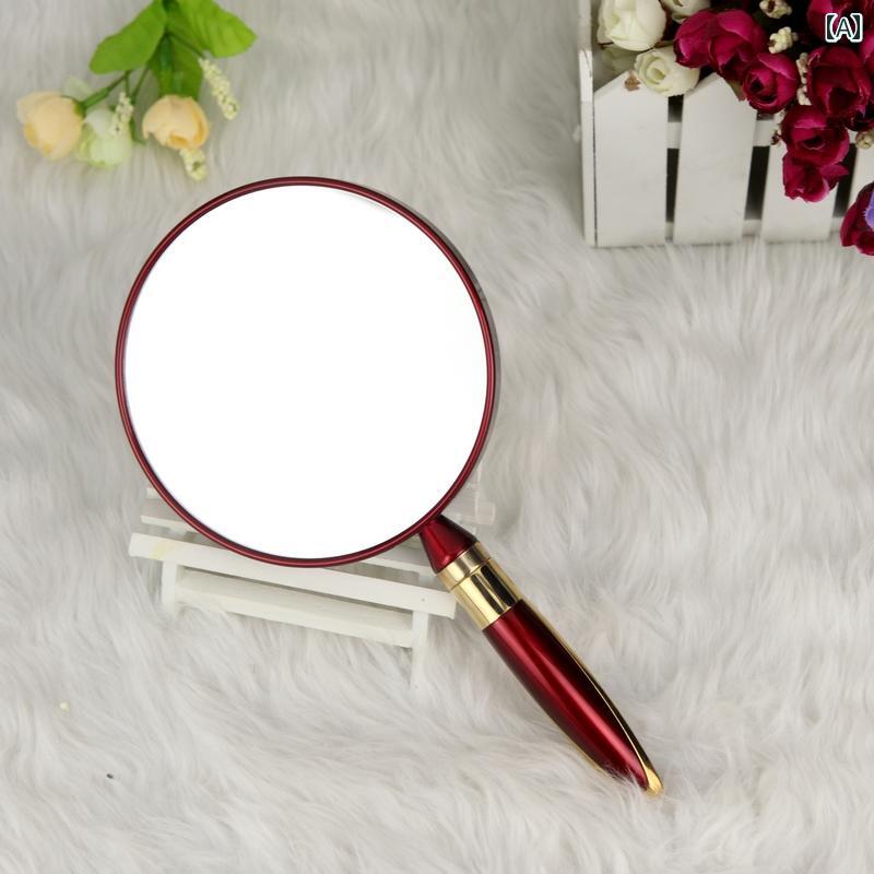 手鏡 コンパクト 手持ち ミラー 美容院な 小さい 鏡 男の子 シェービング 両面 拡大 ハンドル HD ポータブル 化粧