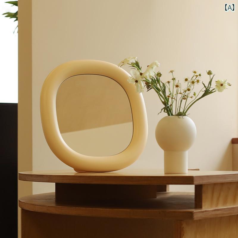 手鏡 コンパクト MUID メイクアップミラー デスク トップ LED テーブル ランプ ビューティーミラー ライト 付き ポータブル ドレッシング ミラー ホームイン 女性用