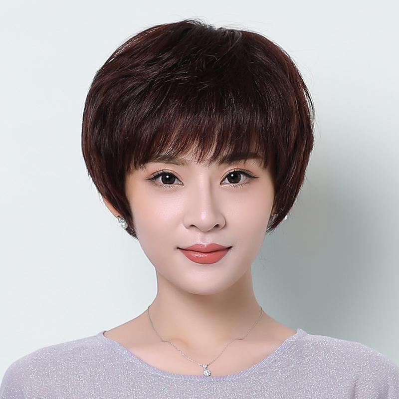 女性用 かつら 女性用 ウィッグ ショート テクスチャ 薄 毛 リアル ヘアウィッグ フル ハンド 編み ヘ..