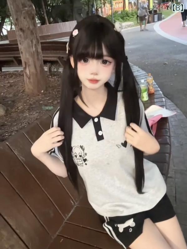 女性用 かつら Dai Miao ウィッグ Shao Luo ナチュラル ロリータ Qi Liu Hai ダブル ポニーテール新 ブ..