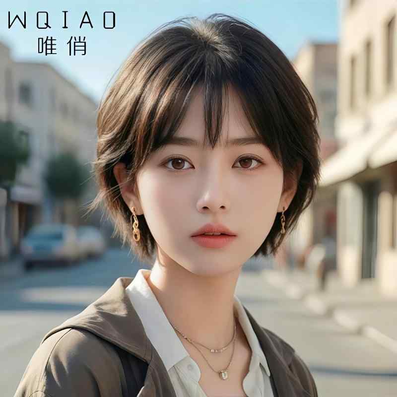 女性用 かつら 女性用 ウィッグ ショート ナチュラル フル ヘッド セットの 人間の 毛髪 高級 通気性 ボブ ヘッドの 人 毛 セット