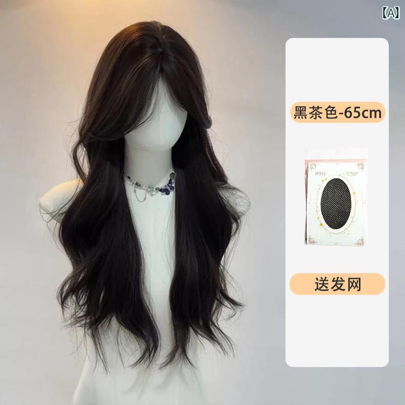 女性用 かつら バレエ 音楽 フレンチ レトロ スタイル ウィッグ ミドル パートの ビッグウェーブ ロン..