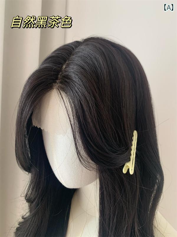 女性用 かつら ベラ ブラック ウィッグ 女性 フル ヘッド セット 8 文字 前髪 ビッグウェーブ 巻き 毛 ロング ヘア 小さい レース ユニバーサル co...