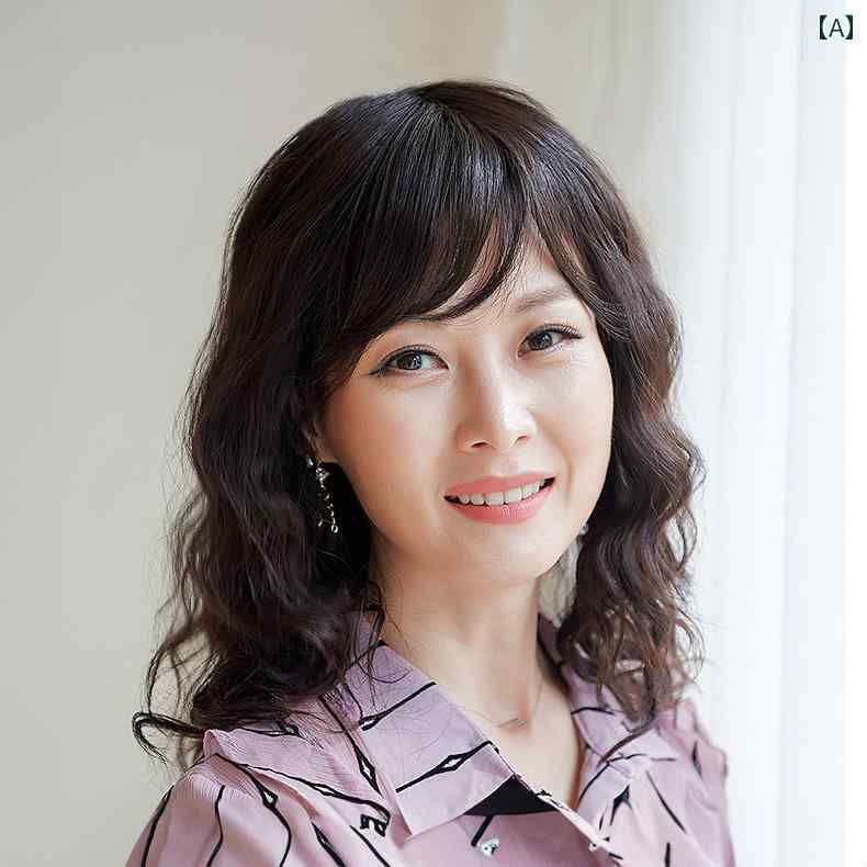 女性用 かつら ファッションウィッグ ママ 髪 大きい ウェーブ ロング カール ヘア フル ヘッド セット..