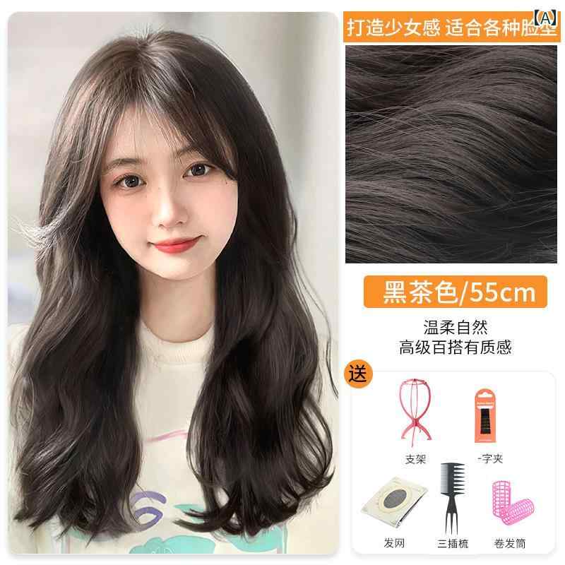 女性用 かつら 女性用 ウィッグ ロング ヘア フル ヘッド セット ナチュラル シミュレーション ヒューマン ビッグウェーブ カーリーヘア シームレス