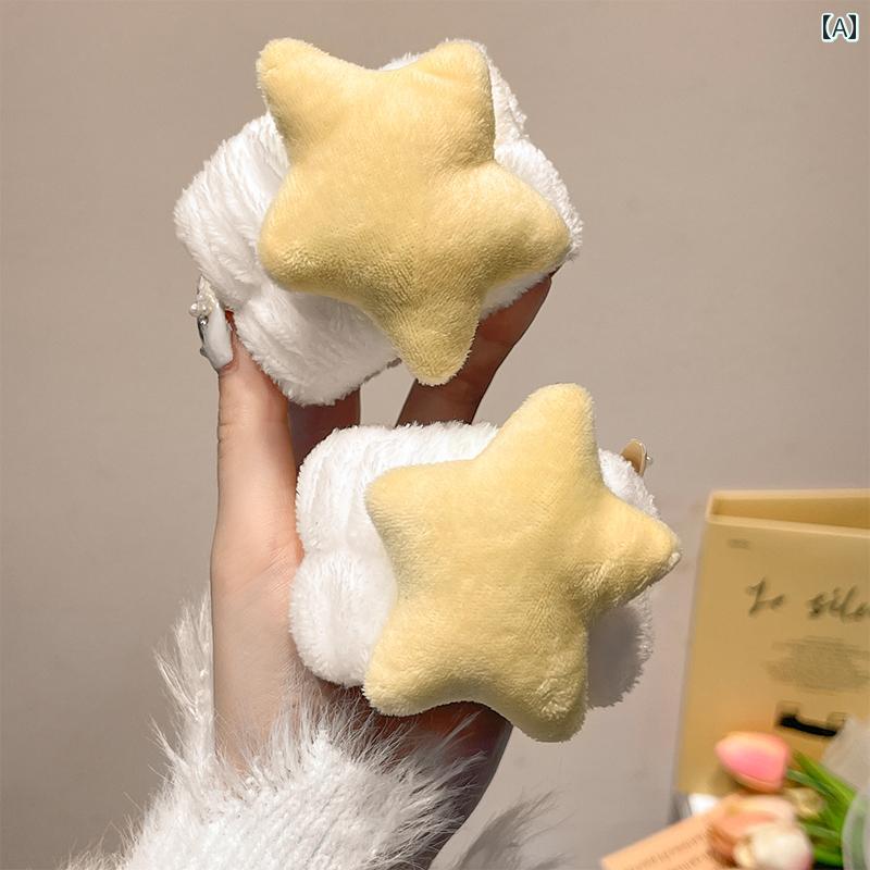 吸水 リストバンド ふわふわの 星型 洗顔 リスト バンド。 女性用。 保湿用。 カフスボタン アーティフ..