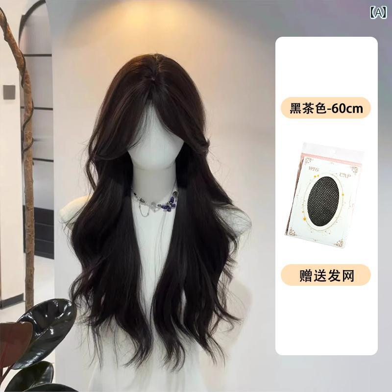 女性用 かつら Aili Juanjuan Shaoluo ウィッグ 女性用 ロング カーリーヘア デイリー ビッグウェーブ ..