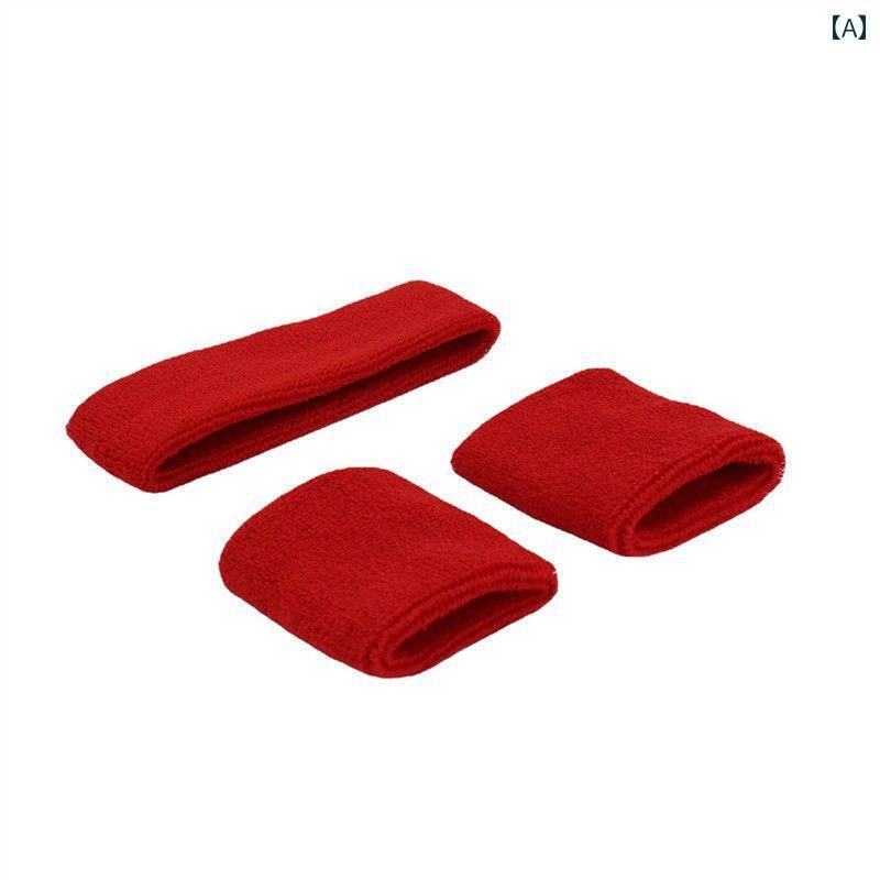 吸水 リストバンド コットン製の スポーツ ヘッド バンド リスト 3点 セット。 男女兼用で 汗を 吸収 し 抑えます。 ランニング フィットネス バスケットボールなどにお 使い いただけます。 綿製の