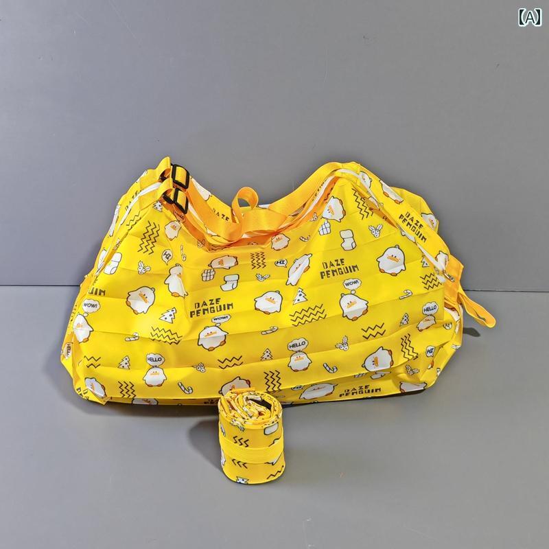 Shopping Bags, Ecology Bags - かわいい トートバッグ ハンドバッグ クイック 折りたたみ ジッパー エコフレンドリー ショッピング バッグ大容量 防水 アコーディオン スーパー マーケット ハンドバッグ ショルダーバッグ