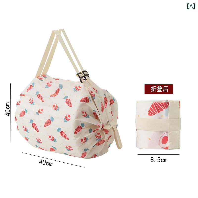 かわいい トートバッグ ハンドバッグ 折りたたみ 式 ショッピング バッグ ポータブル スーパー マーケ..