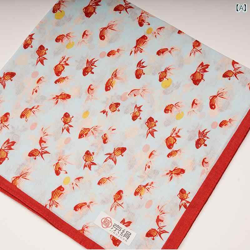 ハンカチ　ハンドタオル Kupa× Jing Silk 和風 綿 大判 ハンカチ 50 cm 吸汗性 携帯用 コットン 正方形