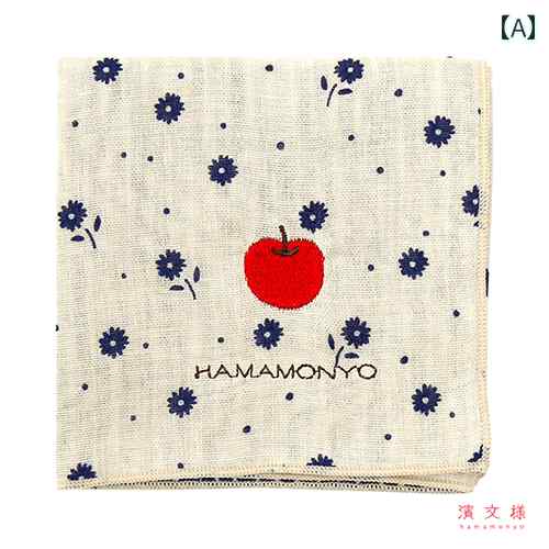 ハンカチ ハンドタオル 和風 浜 文様 精巧 ハンカチ 小さめ サイズ 正方形 綿糸 刺繍