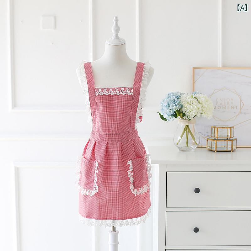 エプロン　おしゃれ　ママ エプロン かわいい 夏 ネット 防水 防 油 メイド 家庭 キッチン ファッショ..