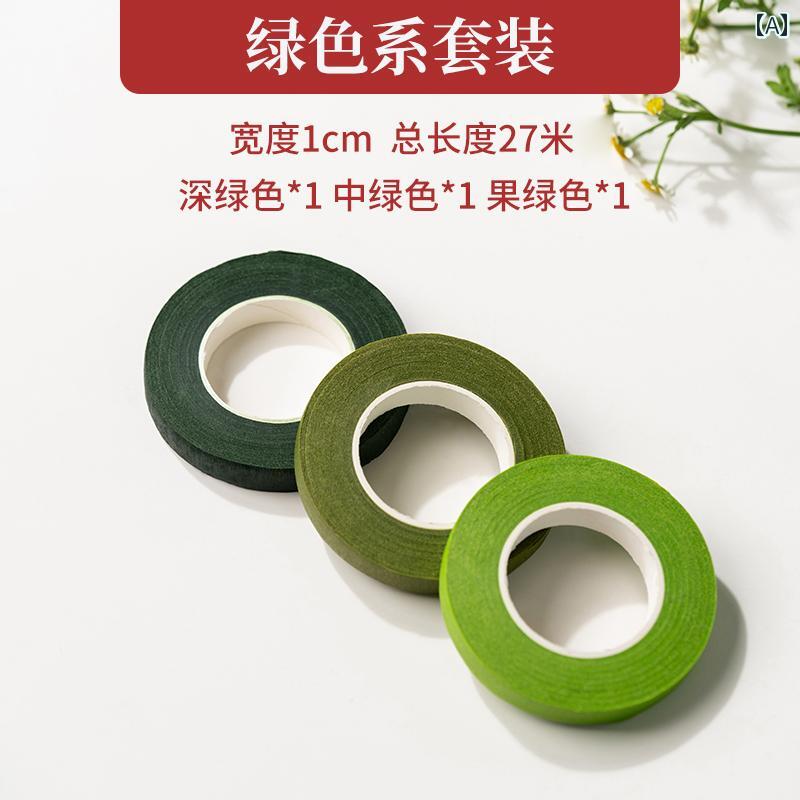ガーデニング　DIY　道具　 フラワーアレンジメント 花 ガーデニング 花道 テープ 緑 濃い 枝 茎 セッ..