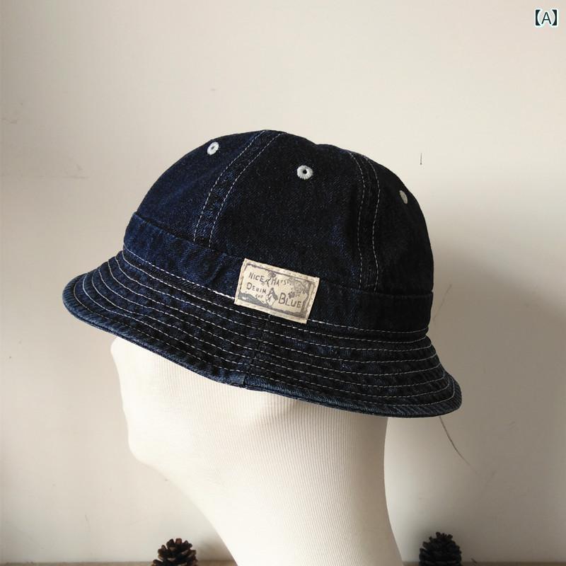 ターバン 帽子 スカーフ カウボーイハット デニム バケット ハット 男女兼用 和風 文芸 ヴィンテージ アミ カーキ アメリカン レトロ