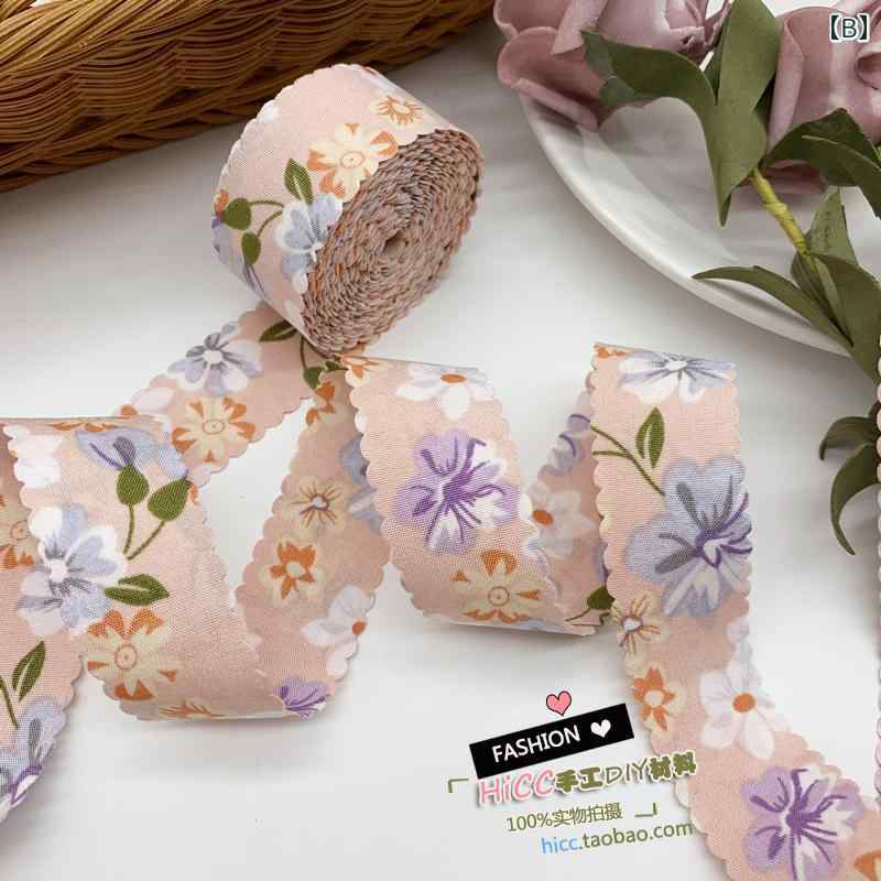 リボン　アクセサリー　ロープ 韓国 リボン 両面 プリント 夏 和風 花柄 布 ヘア ...