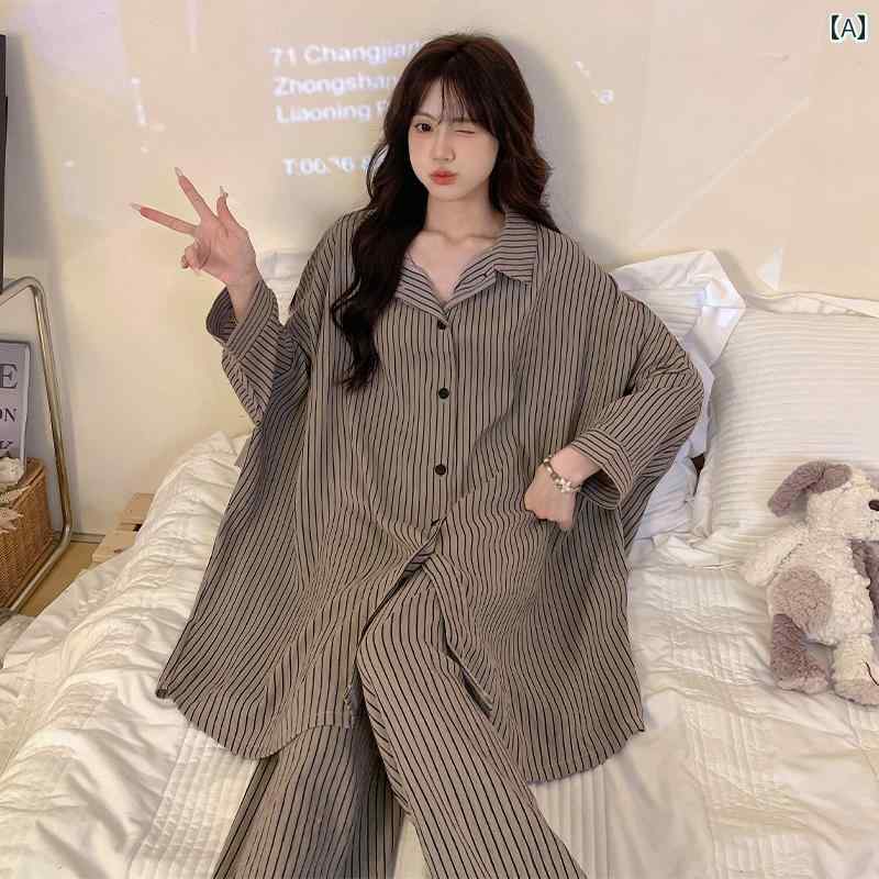 パジャマ　セット　スウェット 春秋 パジャマの 女性 和風 長袖 ストライプ 雲 綿 高級 ナイト ドレス ..