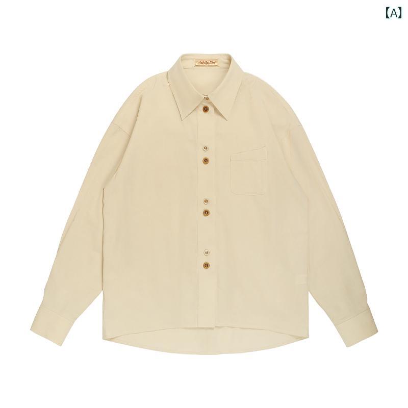 レディース　　シャツ　トップス ASHITA STU レトロ 和風 シャツ レディース 夏 小さめ ゆったり 万能 軽い 無地 コットン リネン トップス