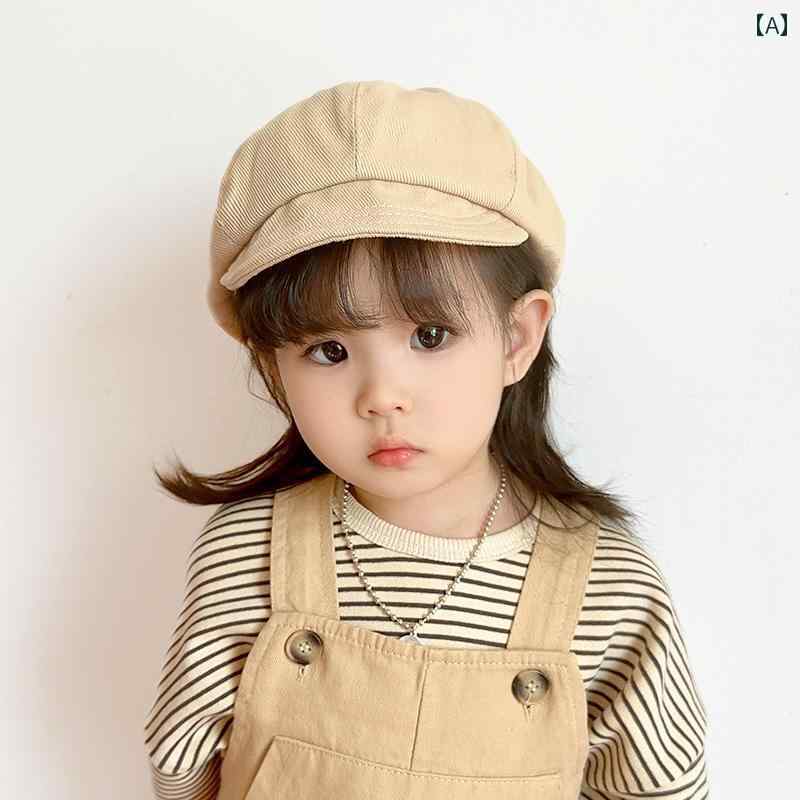 ベビー 帽子 春秋 子供用 帽子 春秋 ベレー 帽 女の子 ひさし 英国 八角形 秋冬 男の子 ベビー サンハ..