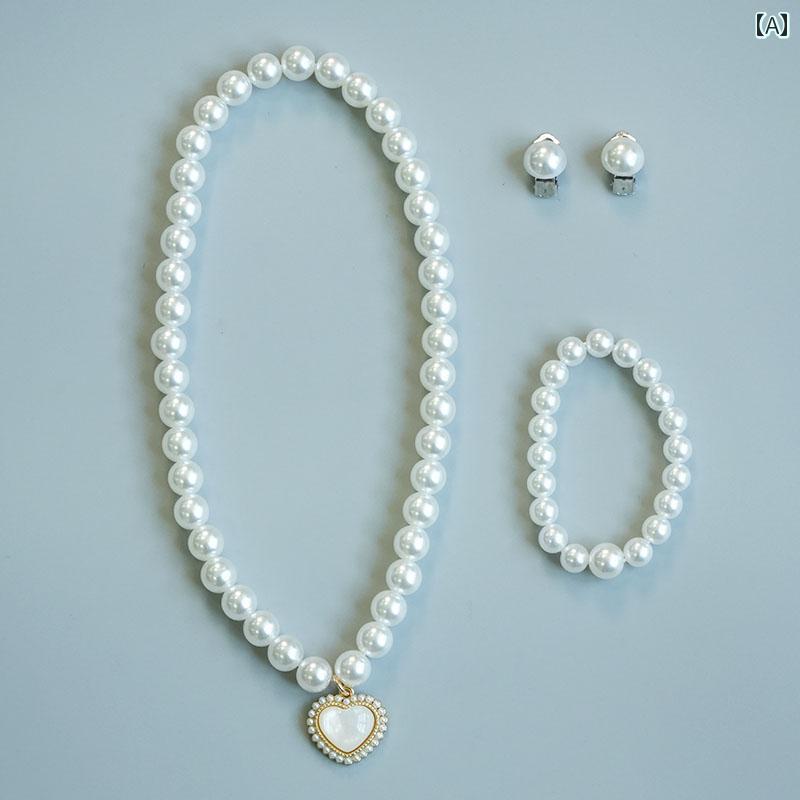 ブレスレット 女の子 子供用 ネックレス ベビー 赤ちゃん 高級 パール チェーン アクセサリー イヤー ..