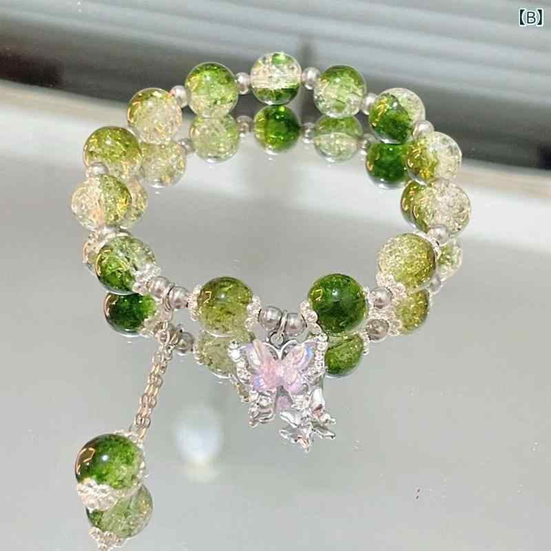 ブレスレット 女の子 花柄の 蝶の ブレスレットな ガラス ブレスレット ガールフレ...