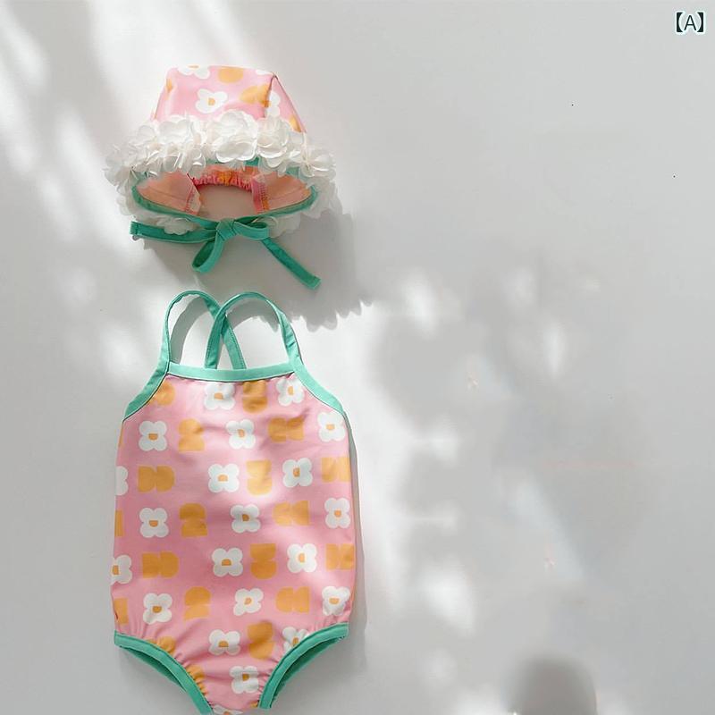 子供用 水着 ベビー 女の子 水着 韓国 赤ちゃんの かわいい 花柄 スリング おなら 温泉 ワンピース ビ..