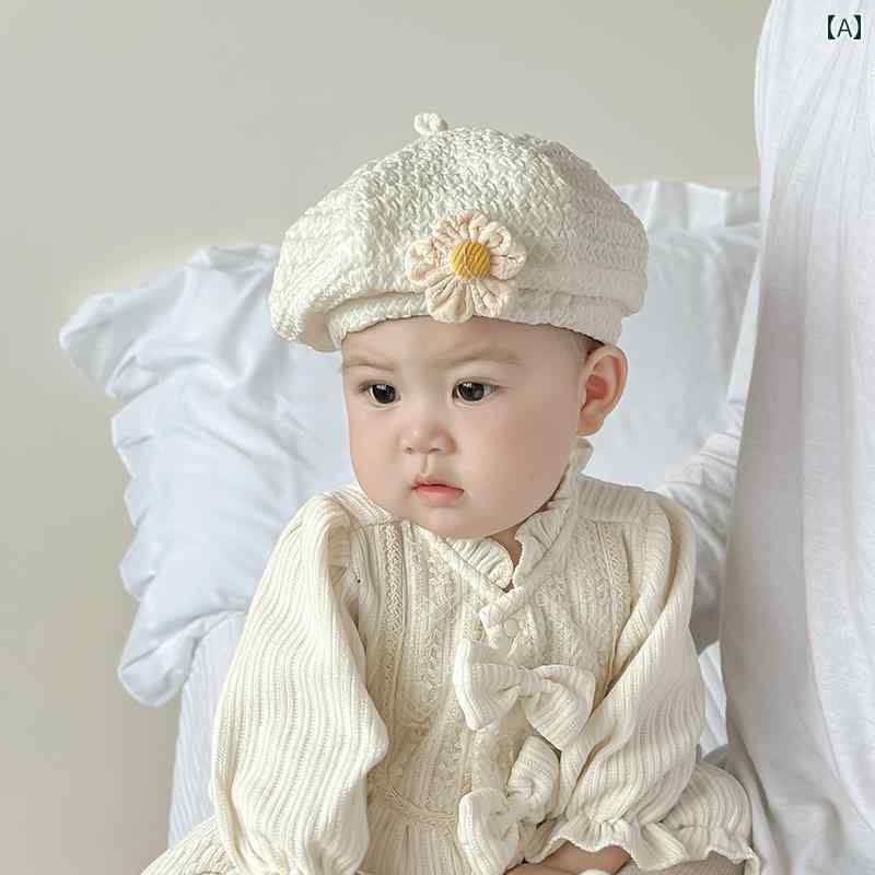 ベビー 帽子 春秋 ベビー 帽子 秋冬 韓国 女の子 ベレー 帽 プリンセス 小さい 月 赤ちゃん かわいい ..
