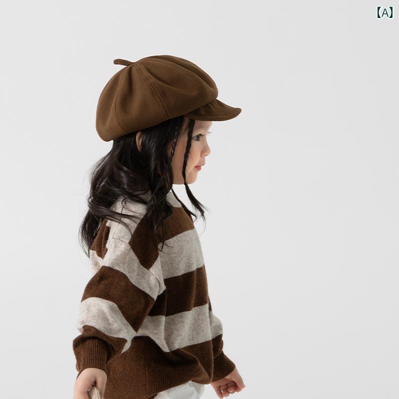 ベビー 帽子 春秋 レトロ 子供 ベレー 帽 春秋 女の子 八角形 帽子 ベビー 画家 カボチャ 秋冬